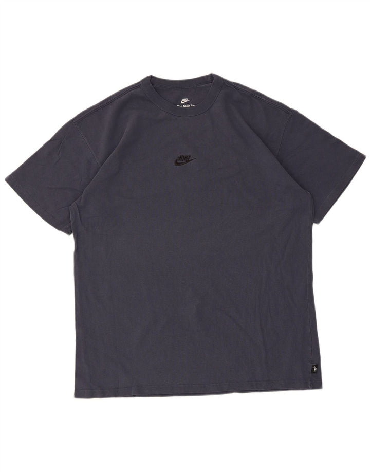 Nike Herre Loose Fit T-shirt Top Medium Navyblå Bomuld