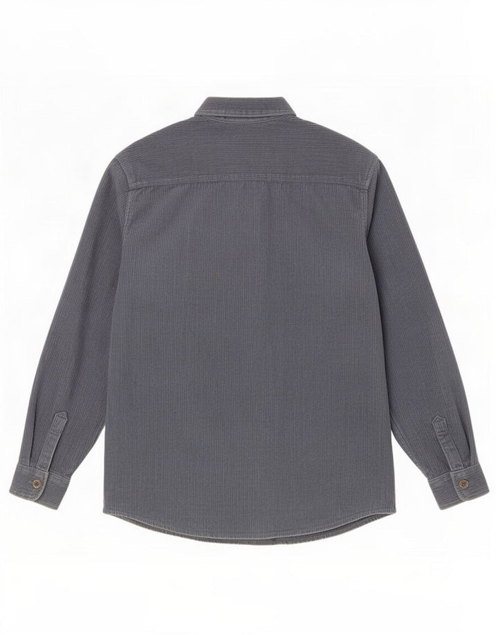 Zara Herre Corduroy skjorte Medium Blue Bomuld