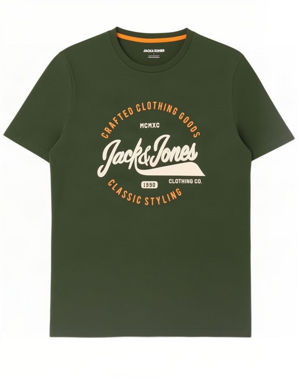 Jack & Jones Herre grafisk T-shirt Top Stor grøn bomuld