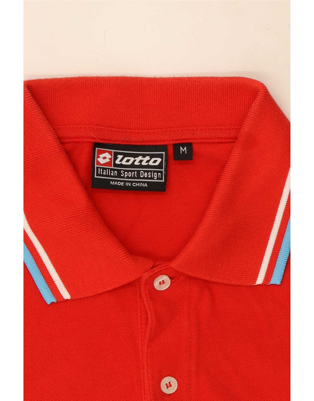 Lotto Herre Polo Shirt Medium Rød Stribet