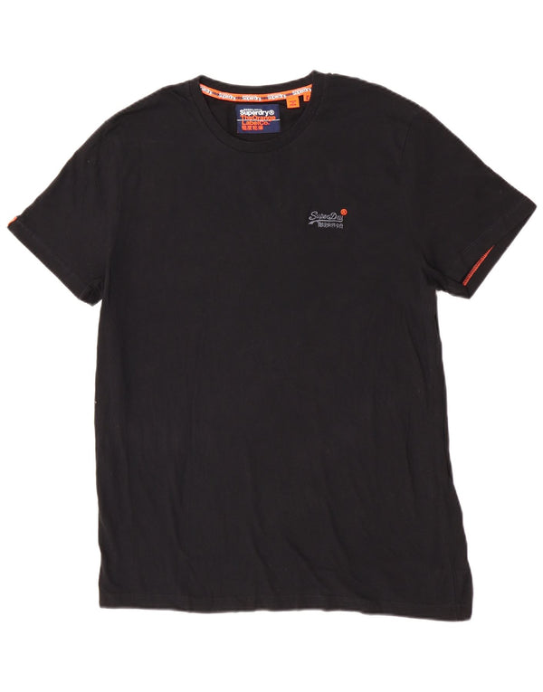 Superdry T-shirt top til kvinder UK 18 XL sort bomuld