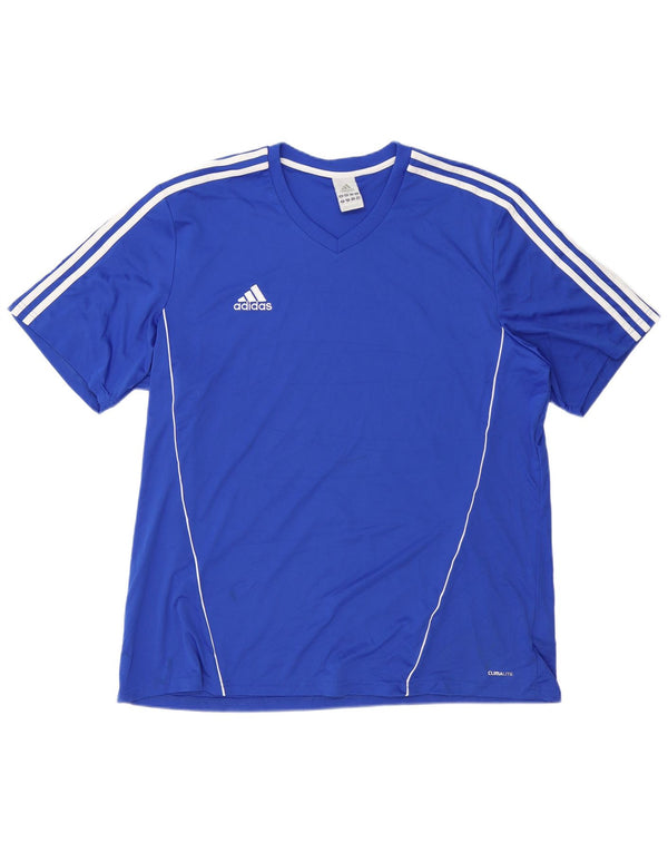 ADIDAS Herre Climalite T-Shirt Top 2XL Blå Polyester