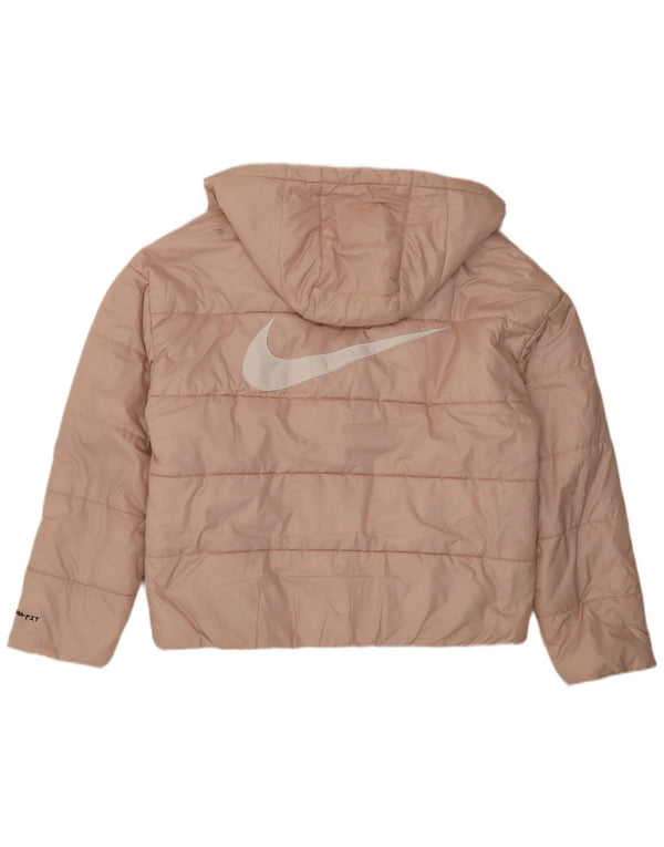 Nike Dame Therma-Fit grafisk, polstret hættejakke UK 14 Medium Pink