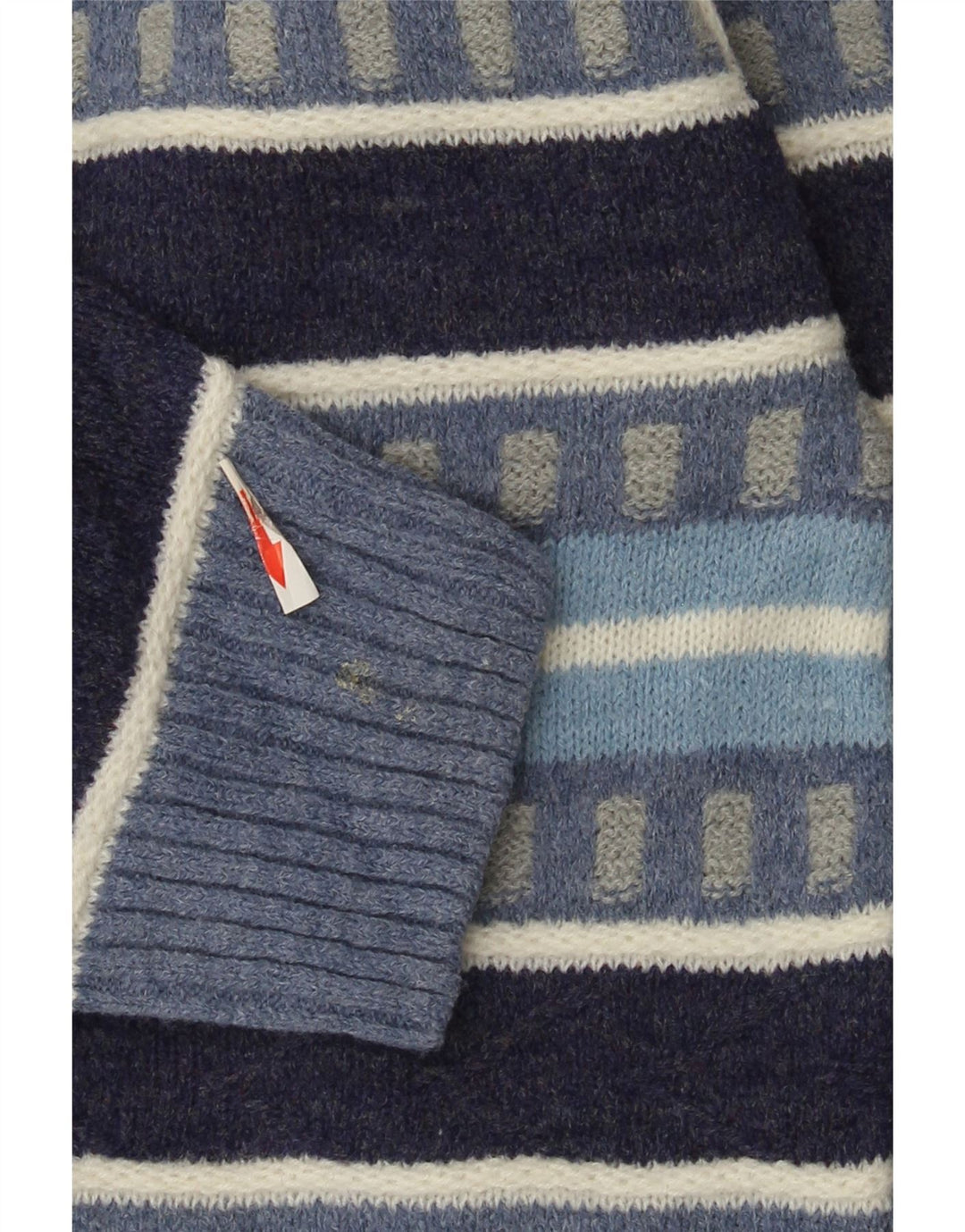 Kappa herre polo hals sweater stor blå stribet uld