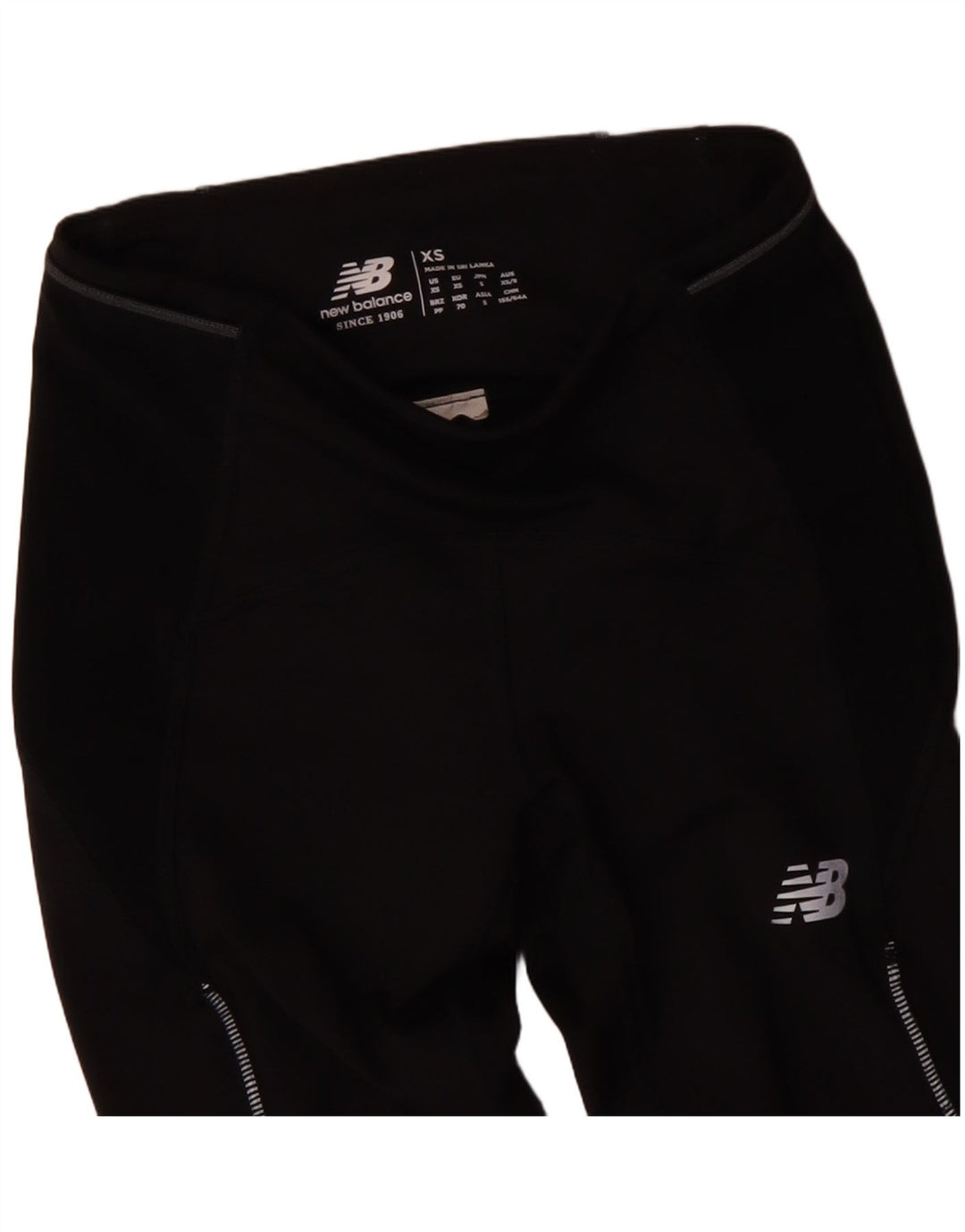 NEW BALANCE Womens Crop Graphic Leggings UK 4 XS Black