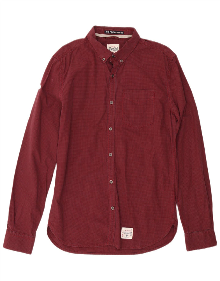 Superdry Herreskjorte Medium Burgundy Gingham Cotton