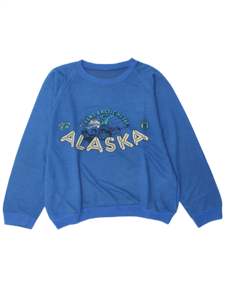 Alaska Herre Grafisk Sweatshirt Jumper Large Blå