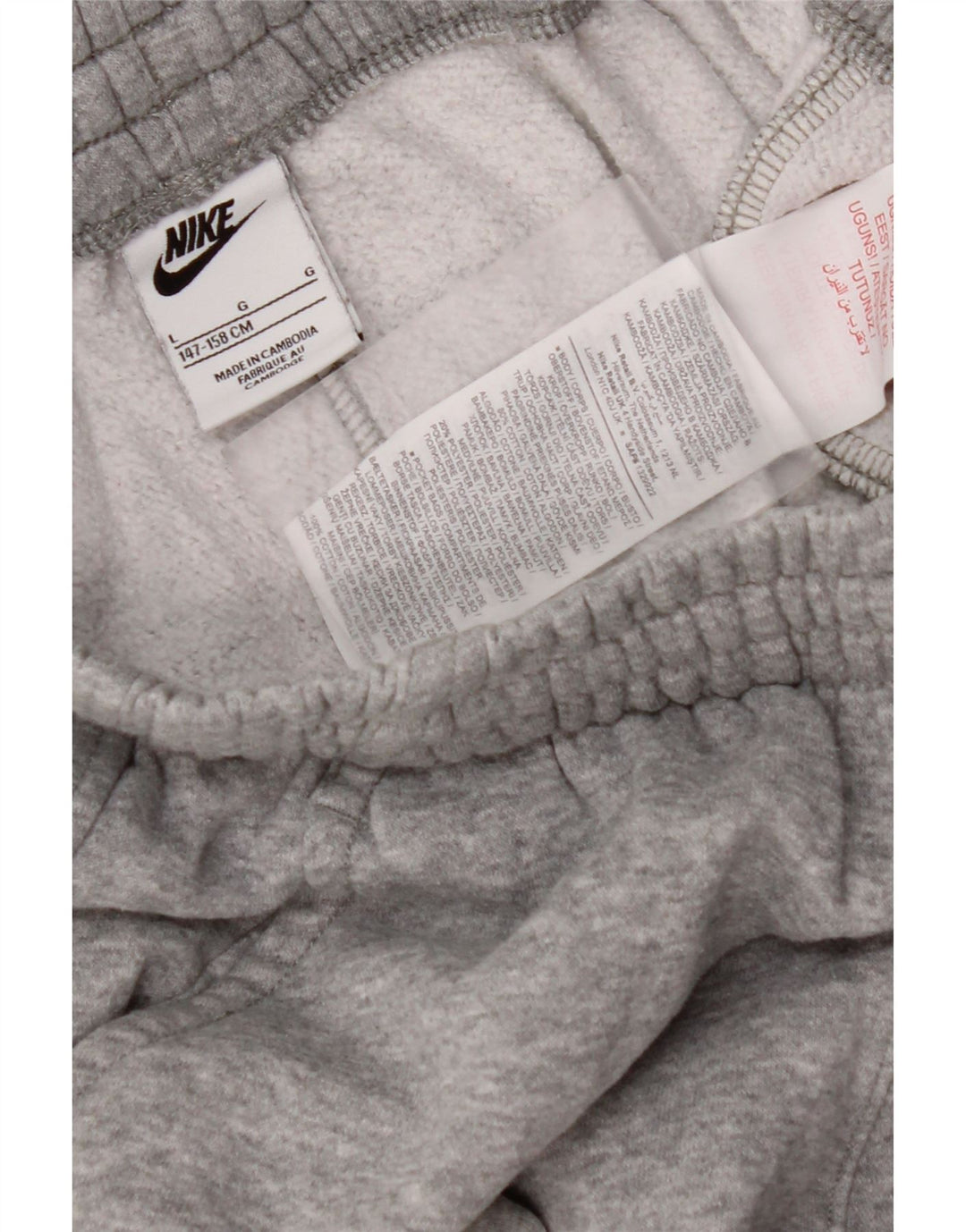 NIKE Træningsdragt bukser til drenge Joggers 12-13 år store grå flækkede bomuld