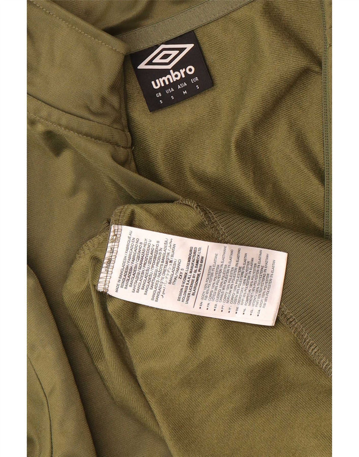 Umbro Herre Grafisk Zip Neck Sweatshirt Jumper Small Khaki Polyester