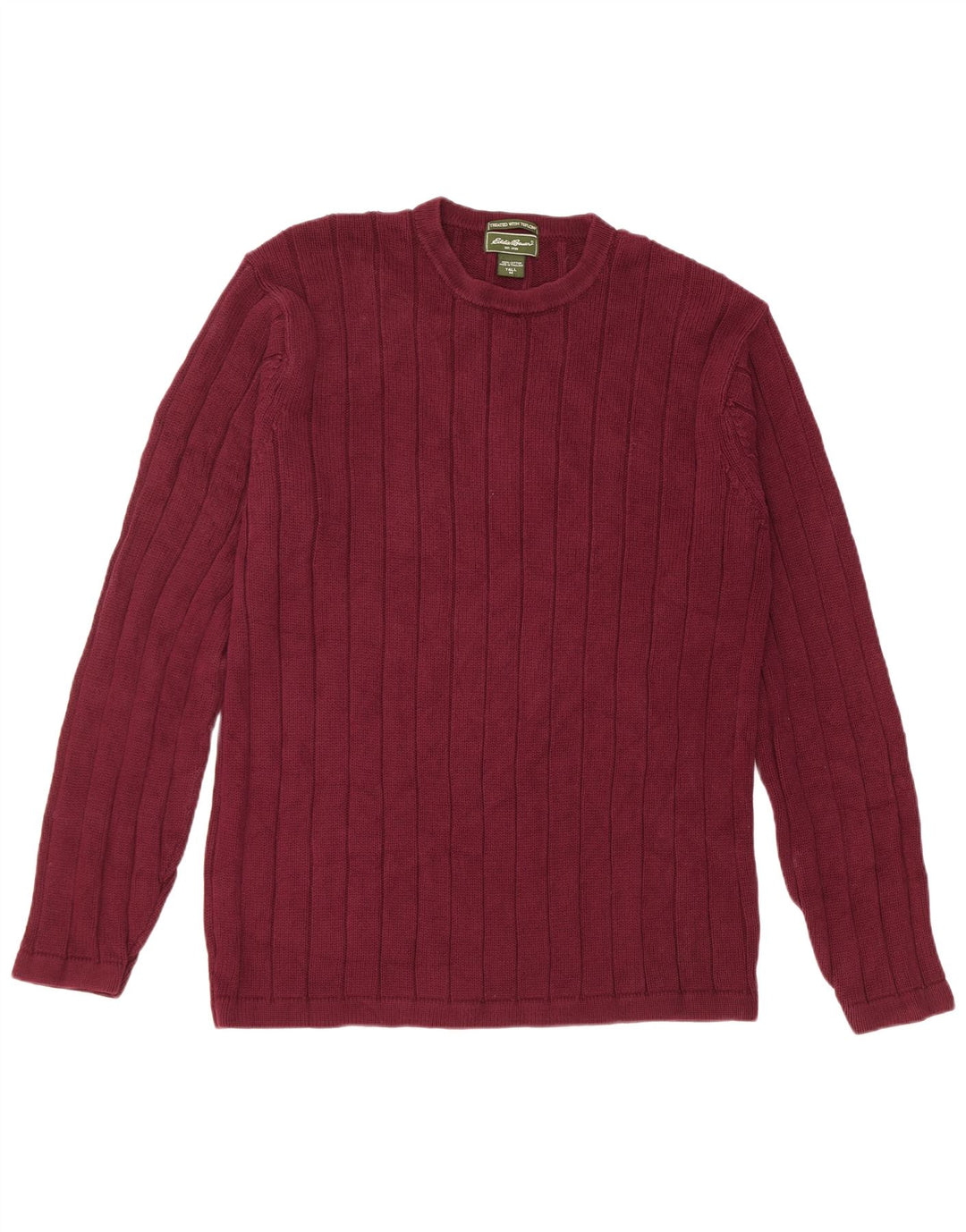 Eddie Bauer Herre høj rund hals trøje sweater Medium Bourgogne bomuld