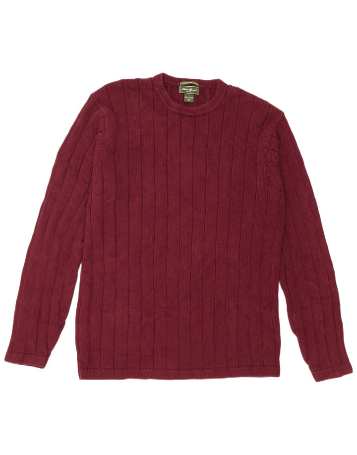 Eddie Bauer Herre høj rund hals trøje sweater Medium Bourgogne bomuld