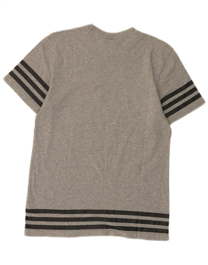 Adidas Herre Grafisk T-Shirt Top Lille Grå Bomuld