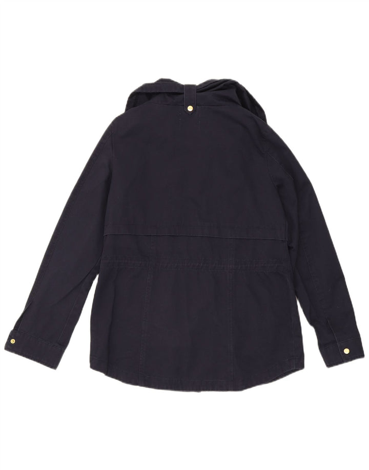 OASIS Womens Bomber Jacket UK 10 Small Navy Blue Cotton