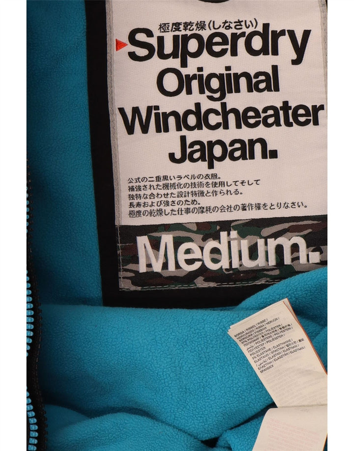 Superdry Windcheater vindjakke med hætte til mænd UK 38 Medium Sort