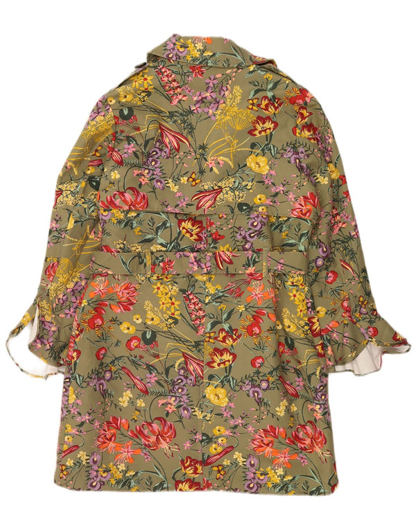Rino & Pelle Trench Coat til kvinder EU 40 Medium Khaki Blomsterbomuld