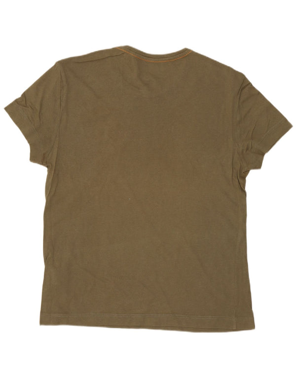 CALVIN KLEIN JEANS Grafisk T-shirt til mænd, medium Khaki Bomuld