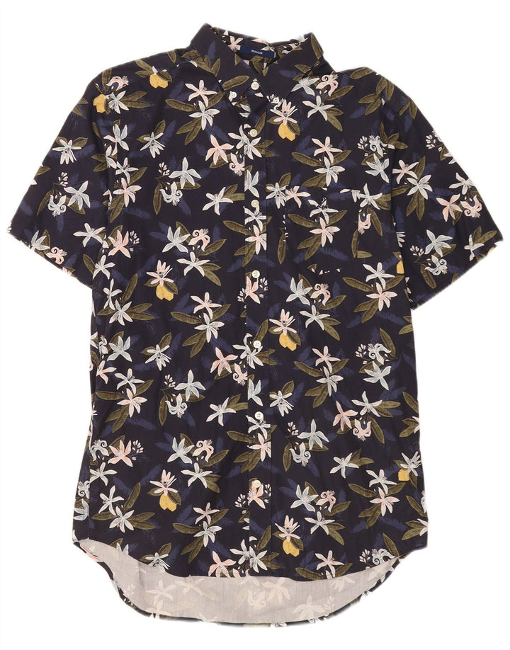 Gant Kortærmet Herreskjorte Størrelse 39/40 15 3/4Medium Blue Floral