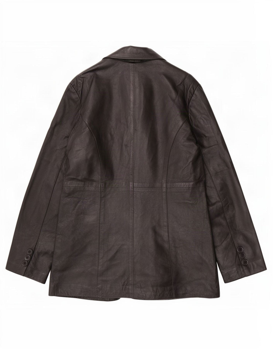 MDK Dame 6 Button Læder Blazer Jacket UK 18 XL Sort