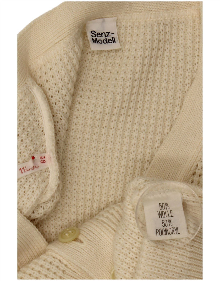 Vintage herre cardigan sweater Medium Off White Uld