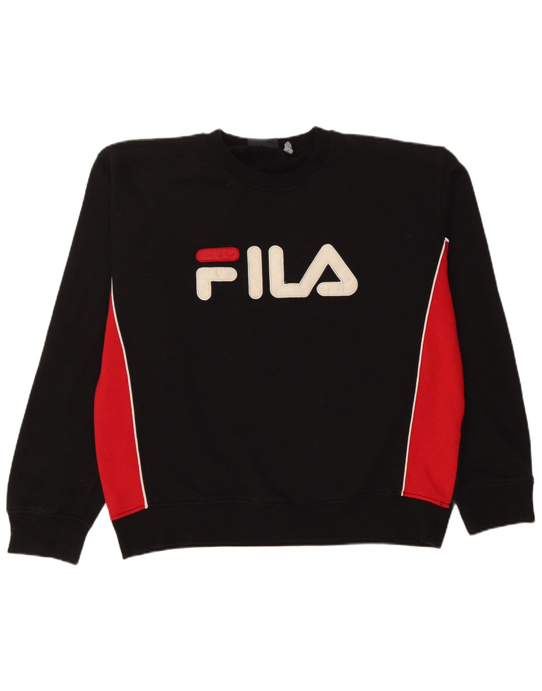Fila Herre grafisk sweatshirt Jumper Large Sort Colourblock Polyester