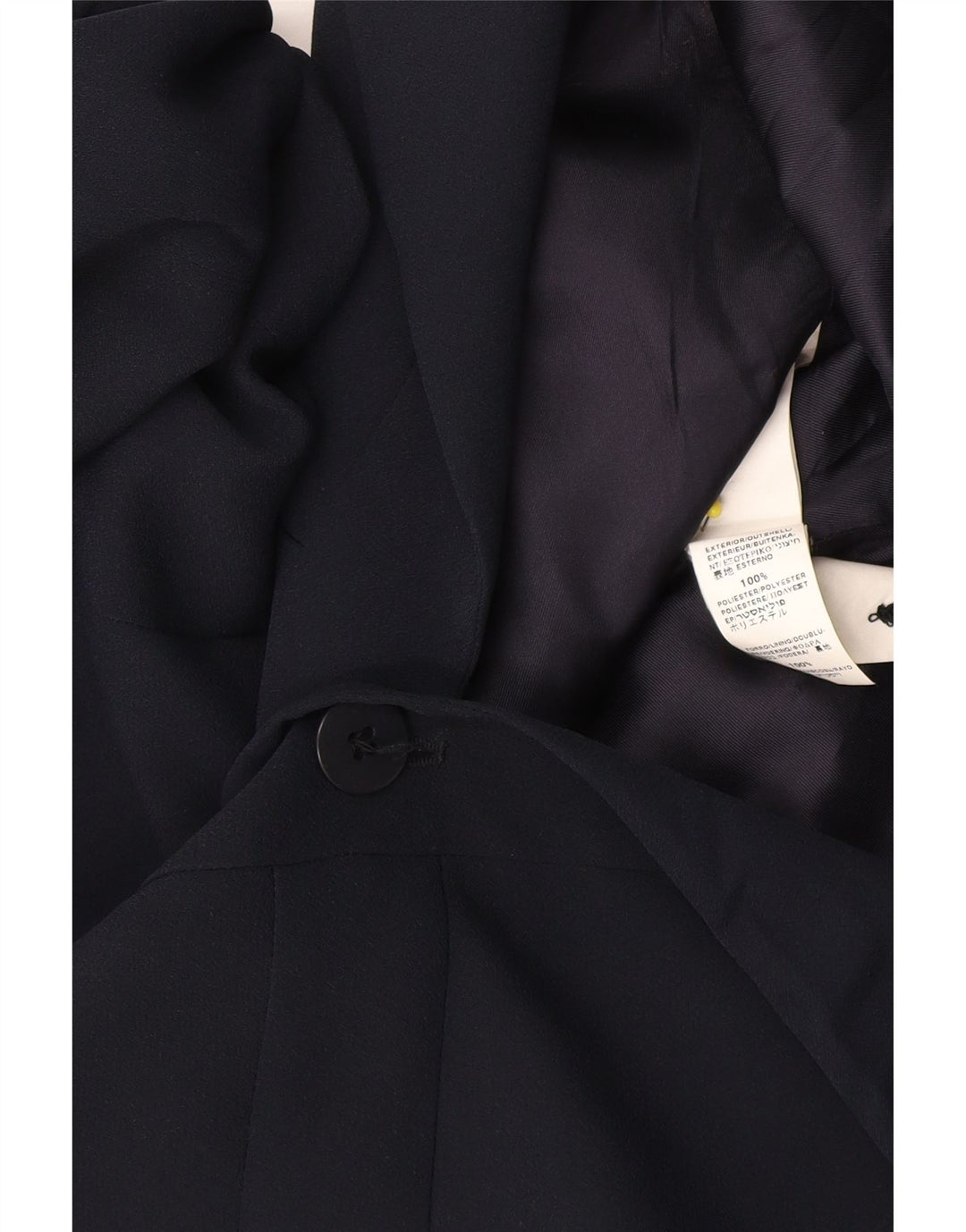 Zara Dame 5-knaps blazerjakke EU 42 Large Navy Blue Rayon
