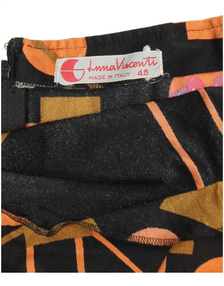 Vintage grimekjole til kvinder IT 48 XL Sort Geometrisk