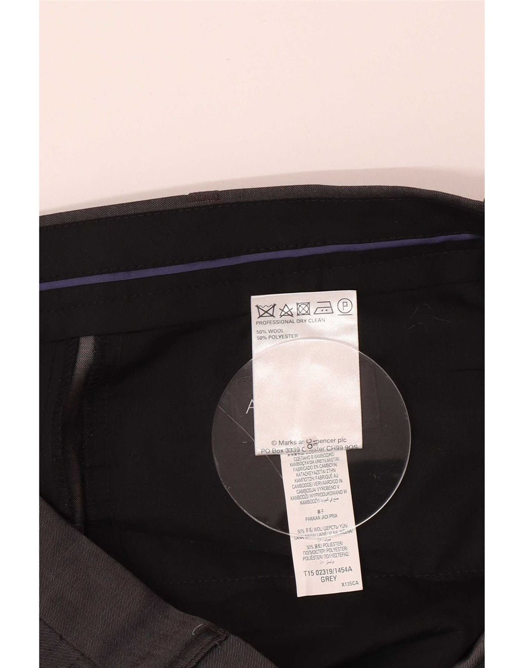Marks & Spencer Herre Autograph Straight Suit Bukser W36 L31 Grå Uld