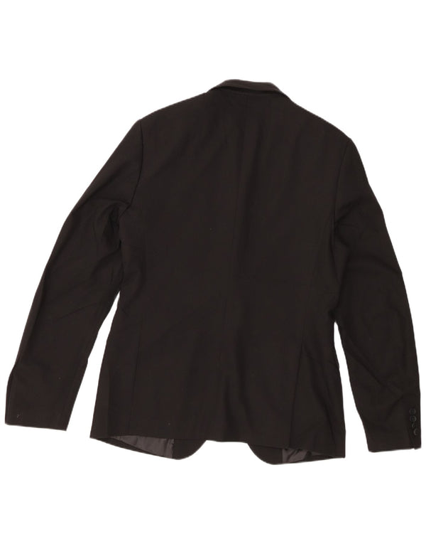 Zara Herre 2-knaps blazerjakke EU 48 Medium Sort viskose