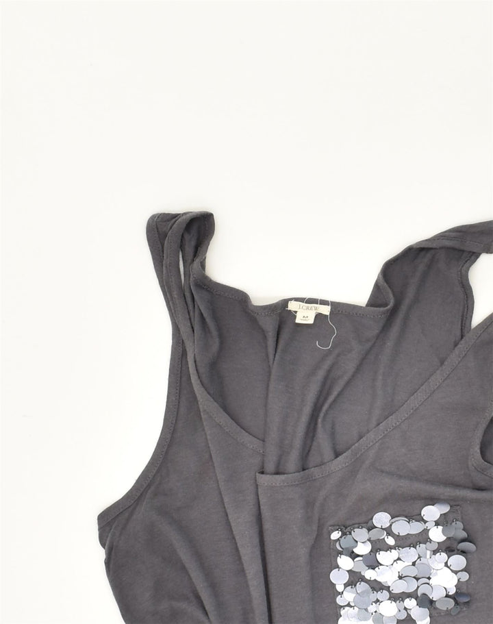 J. CREW Womens Graphic Vest Top UK 12 Medium Grey Cotton | Vintage J. Crew | Thrift | Second-Hand J. Crew | Used Clothing | Messina Hembry 