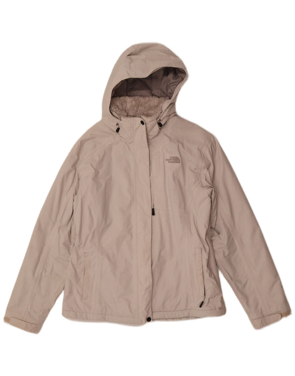 The North Face vindjakkejakke med hætte til kvinder UK 16 Stor grå polyester