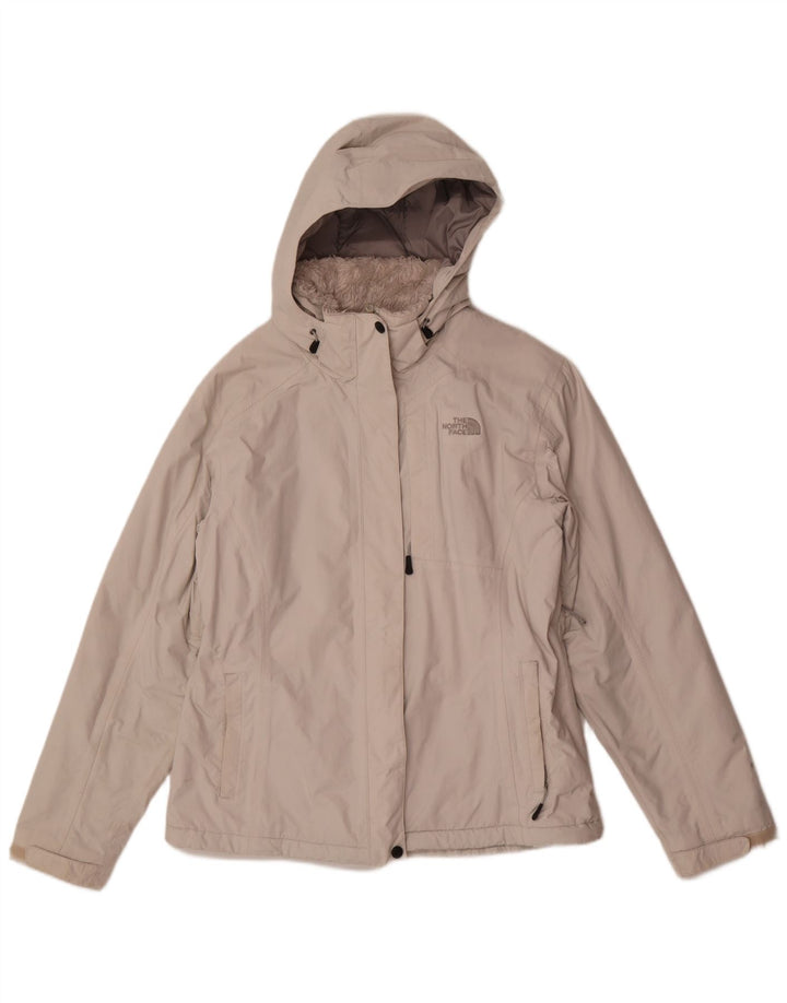 The North Face vindjakkejakke med hætte til kvinder UK 16 Stor grå polyester