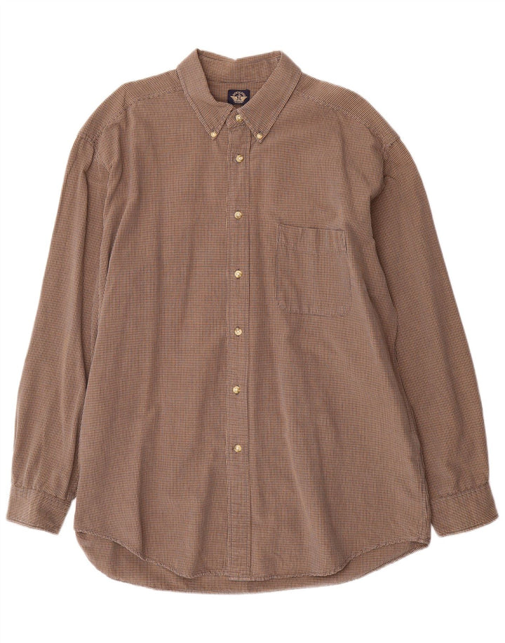 Dockers herreskjorte XL brun ternet bomuld