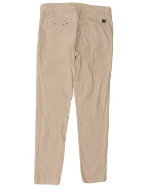 Zara Herre Slim Chino Bukser EU 42 Large W32 L30 Beige Bomuld