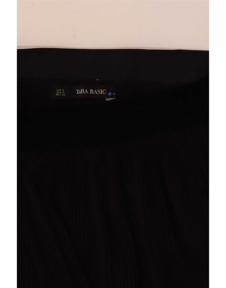 Zara Dame Capri Bukser Små W26 L21 Sort