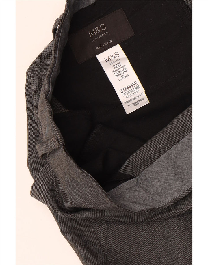 MARKS & SPENCER Lige jakkesæt til mænd W42 L31 Grå polyester