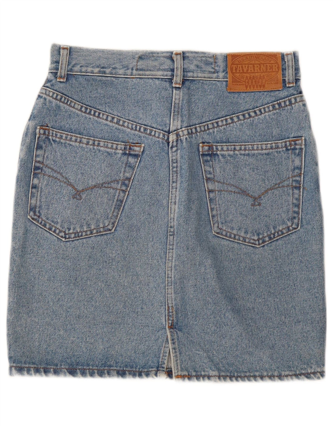 Tavarner Dame Mini Denim Nederdel W30 Medium Blue Bomuld