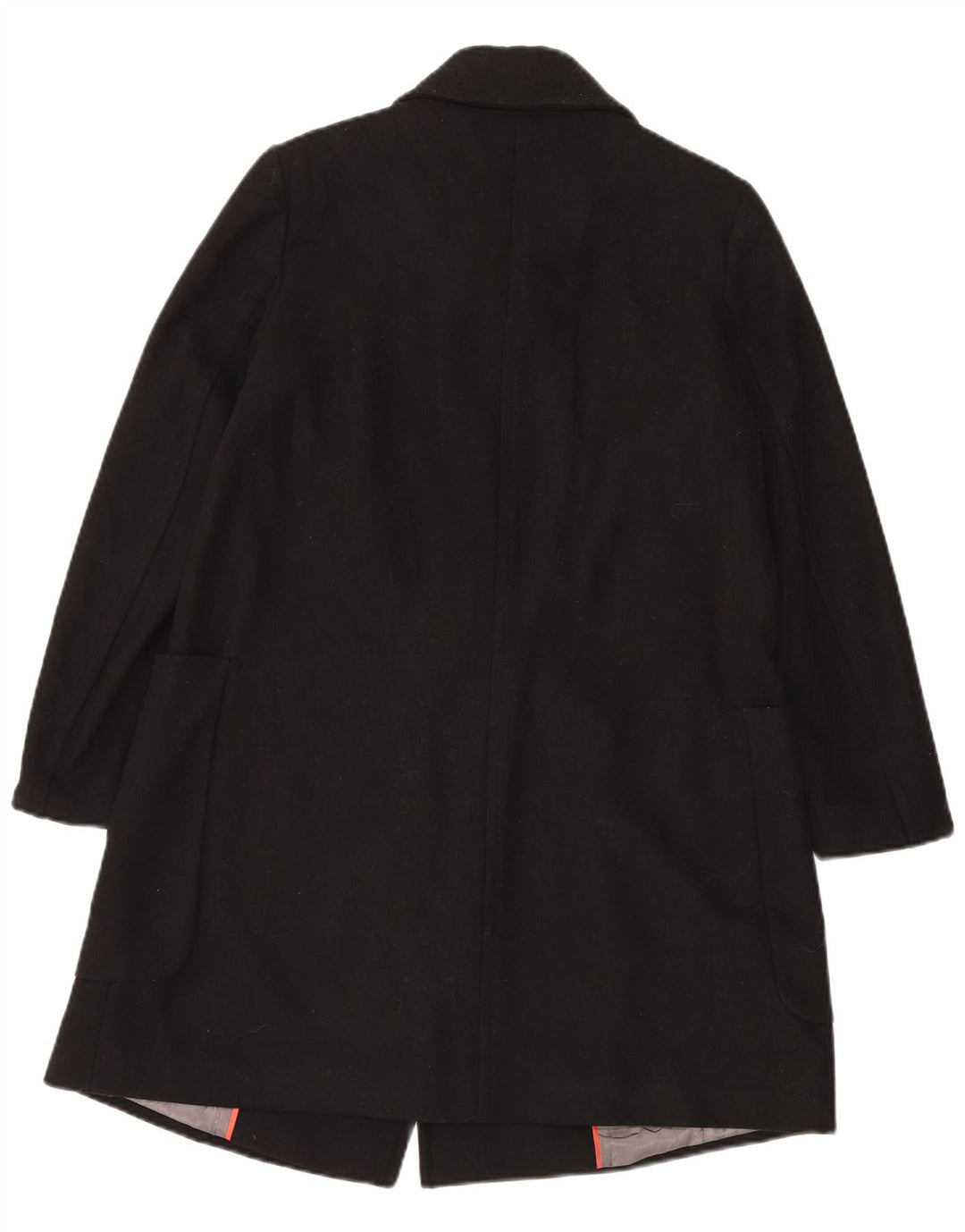 Benetton Dame Oversized Overfrakke UK 10 Lille sort uld
