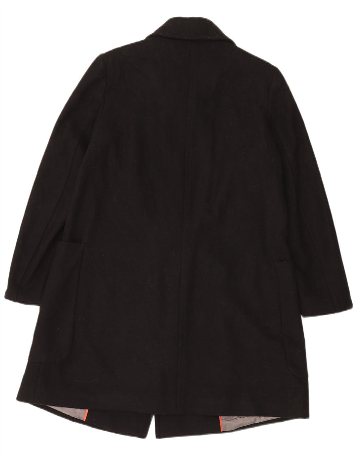 Benetton Dame Oversized Overfrakke UK 10 Lille sort uld