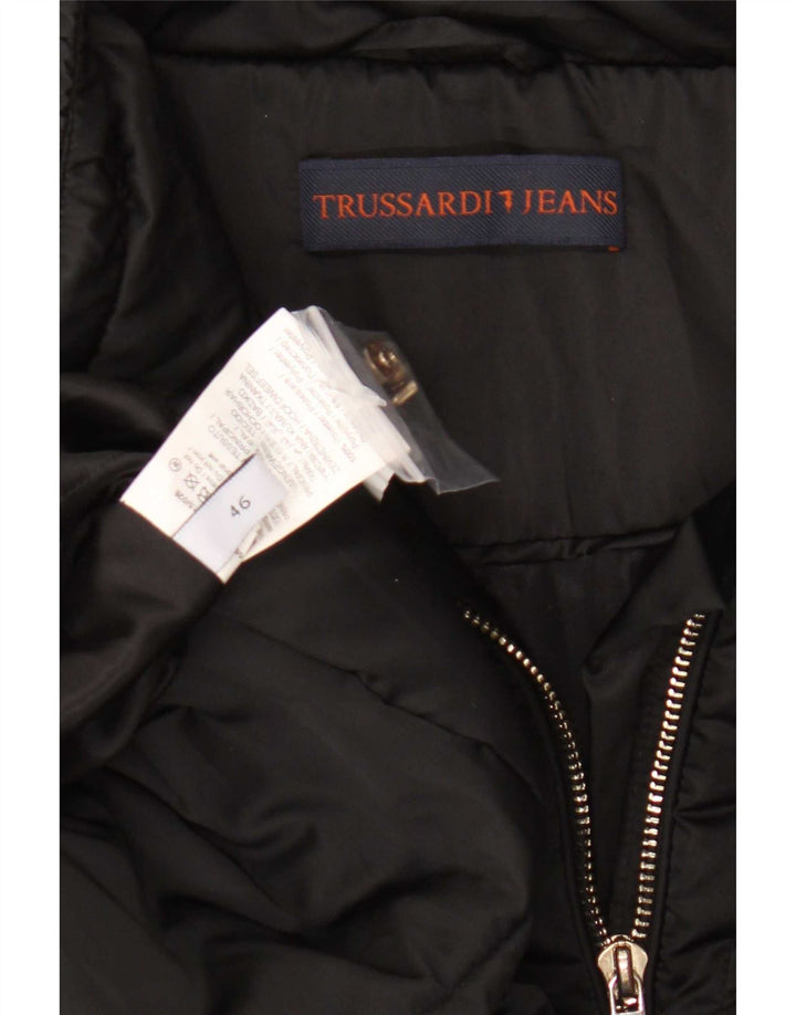 Trussardi Dame Polstret Frakke IT 46 Large Black Polyester