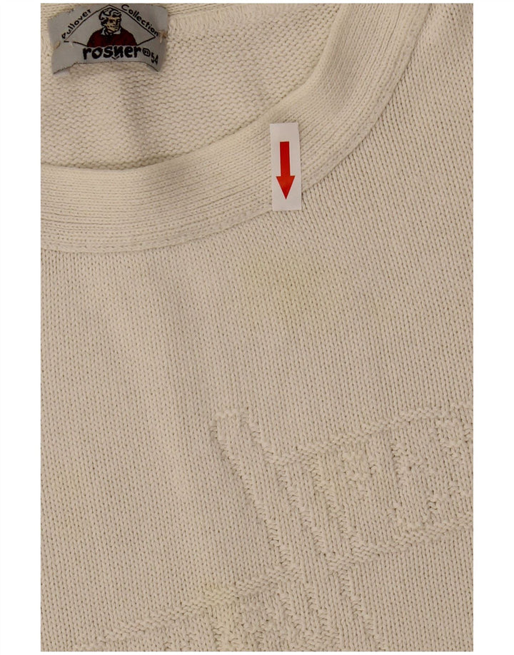 Rosner Dame Grafisk Crew Neck Jumper Sweater IT 54 3XL Off White