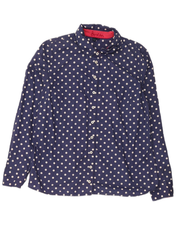 Boden Dameskjorte UK 18 XL Marineblå Polka Dot Bomuld