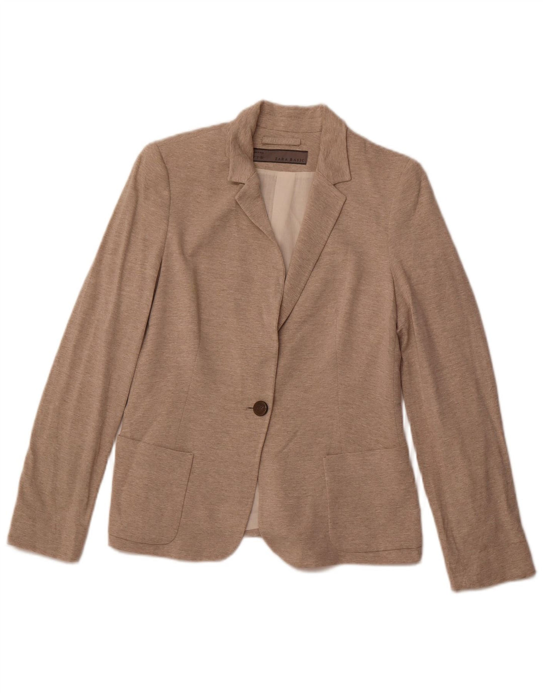 ZARA Dame 1-knaps blazerjakke UK 12 Medium Brun