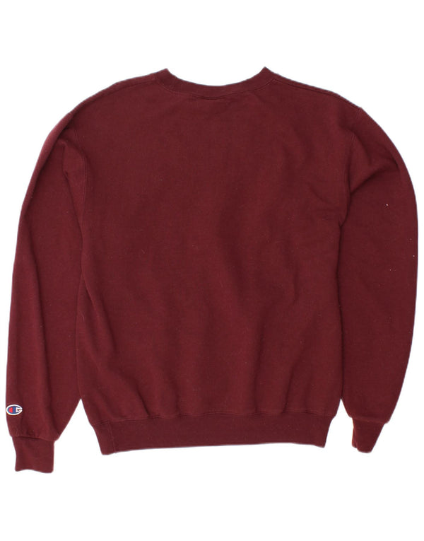 CHAMPION Dame Oversized Sweatshirt Jumper UK 10 Small Maroon