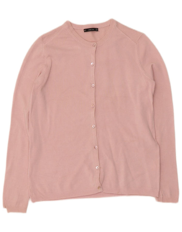 Zara Dame Cardigan Sweater UK 12 Medium Pink
