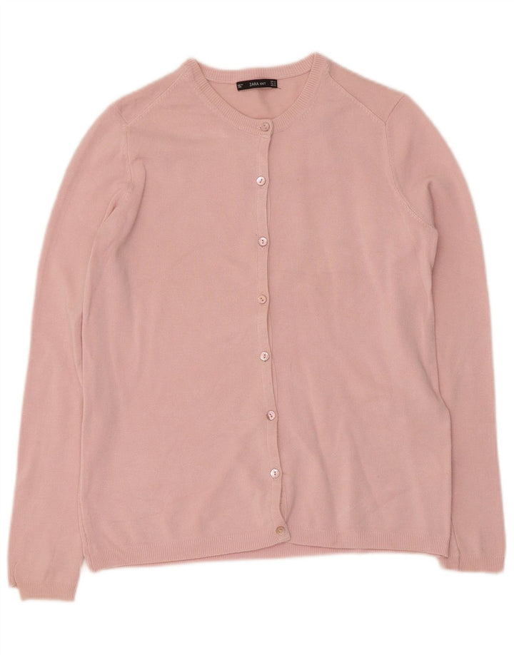 Zara Dame Cardigan Sweater UK 12 Medium Pink