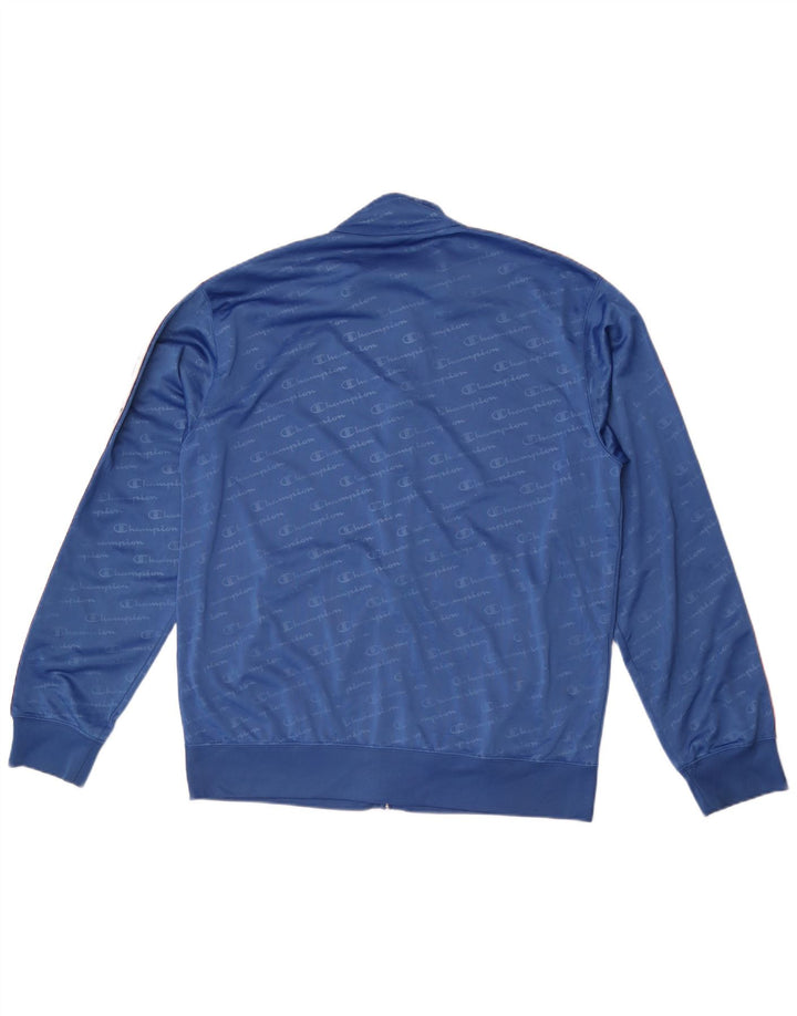 Champion Herre grafisk træningsdragt Topjakke XL Blå Colourblock Polyester