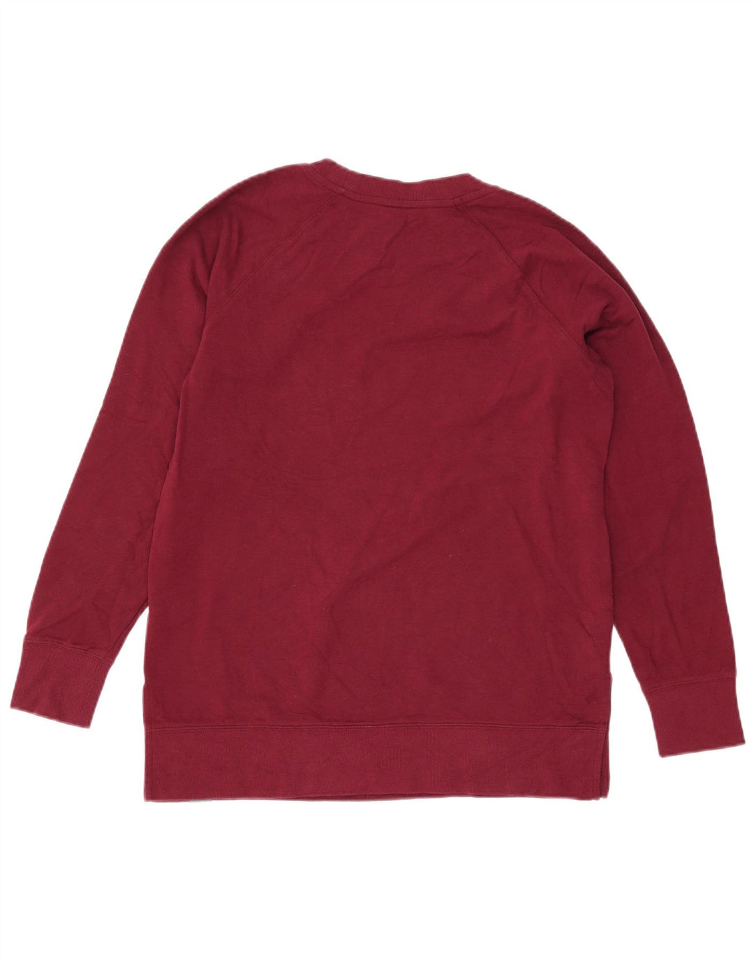 Eddie Bauer Dame Sweatshirt Jumper UK 14 Medium Bourgogne Bomuld