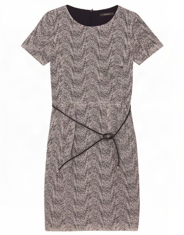 Esprit Womens Sheath Dress UK 8 Small Navy Blue Chevron Polyester