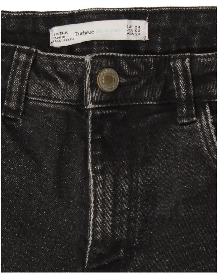 Zara Dame Denim Shorts EU 34 2XS W24 Sort