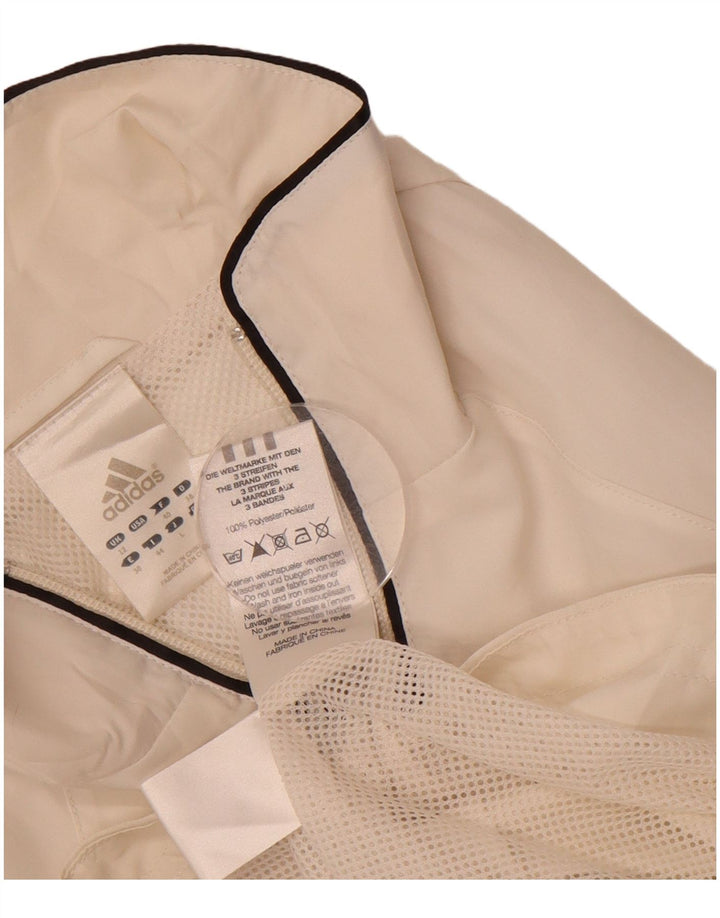 ADIDAS Womens Tracksuit Top Jacket UK 12 Medium  Beige Polyester